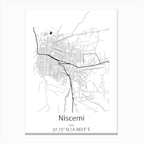 Niscemi,Italy Minimalist Map Canvas Print