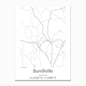 Burrillville,United States Minimalist Map Canvas Print