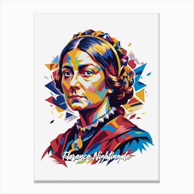 Florence Nightingale 01 Portrait WPAP Pop Art Canvas Print