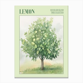 Lemon Tree Atmospheric Watercolour Painting 3 Poster Canvas Print