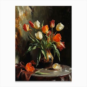 Baroque Floral Still Life Tulip 1 Canvas Print