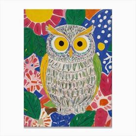 Owl In The Garden Style Henri Matisse Canvas Print