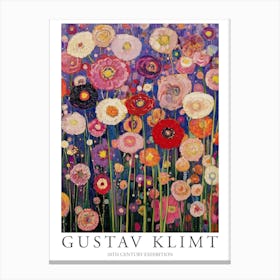 Gustav Klimt Print Flowers Red Poster Klimt Exhibition Poster Painting Flower Garden Poppies Canvas Print