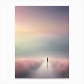 Man Walking In The Fog 1 Canvas Print