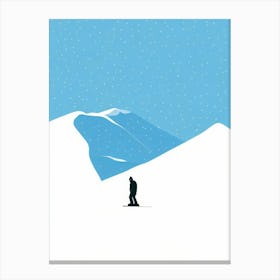 Val Thorens, France Minimal Skiing Poster Canvas Print
