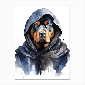 Rottweiler Dog As A Jedi 3 Canvas Print