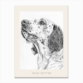 Irish Setter Line Sketch 3 Poster Stampe su tela