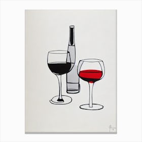 Corvina Picasso Line Drawing Cocktail Poster Canvas Print