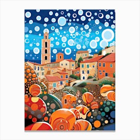 Cagliari, Italy, Illustration In The Style Of Pop Art 4 Canvas Print