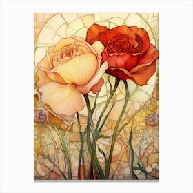 Art Nouveau Roses Canvas Print