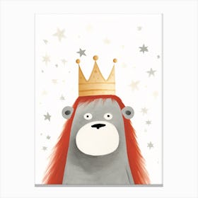 Little Orangutan 3 Wearing A Crown Canvas Print
