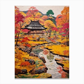 Autumn Gardens Painting Ryoan Ji Garden Japan 3 Canvas Print