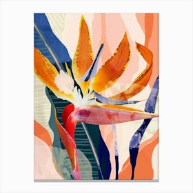 Colourful Flower Illustration Bird Of Paradise 1 Canvas Print