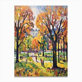 Autumn City Park Painting Kensington Gardens London 1 Canvas Print