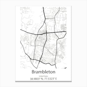 Brambleton,United States Minimalist Map Canvas Print