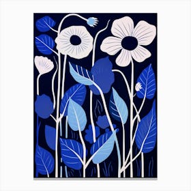 Blue Flower Illustration Moonflower 1 Canvas Print