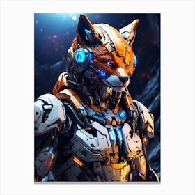 Fox In Cyborg Body #1 Canvas Print