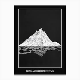 Beinn A Chleibh Mountain Line Drawing 3 Poster Canvas Print