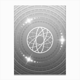 Geometric Glyph in White and Silver with Sparkle Array n.0124 Canvas Print