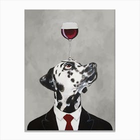 Dalmatian With Wineglass Canvas Print