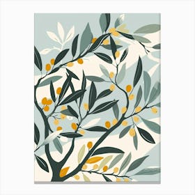 Olive Tree Flat Illustration 7 Canvas Print
