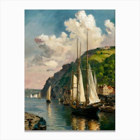 Sailboats In The Harbor 1 Canvas Print