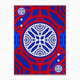 Geometric Abstract Glyph in White on Red and Blue Array n.0009 Canvas Print