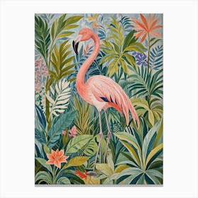 Pink Flamingo In The Jungle no1 Canvas Print