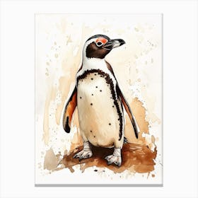 Humboldt Penguin Kangaroo Island Penneshaw Watercolour Painting 4 Canvas Print