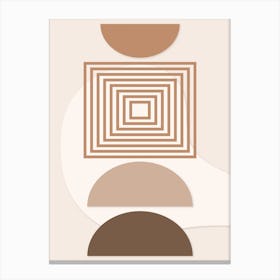 Geometric Shapes Beige Minimal Scandinavian Canvas Print