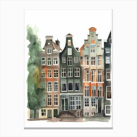 Amsterdam Watercolor Painting Canvas Print