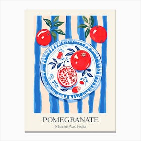 Marche Aux Fruits Pomegranate Fruit Summer Illustration 2 Canvas Print