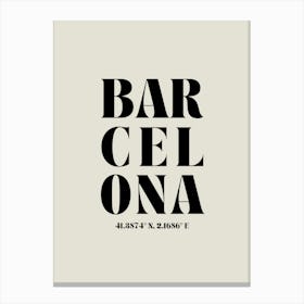 Neutral Barcelona Travel Canvas Print