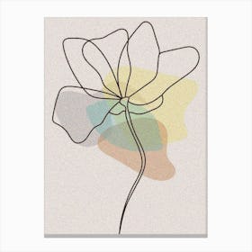 Lone Flower, Patch, Outline, Line Art, Viral, Botanical, Art, Wall Print Canvas Print