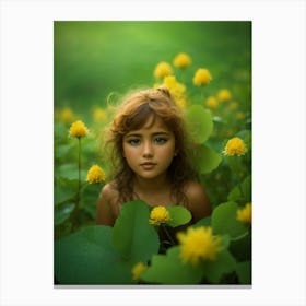 Girl In A Field Canvas Print