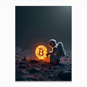 Bitcoin Concept In Space Canvas Print