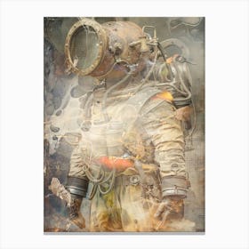 Poster Diver Vintage Illustration Art 09 Canvas Print