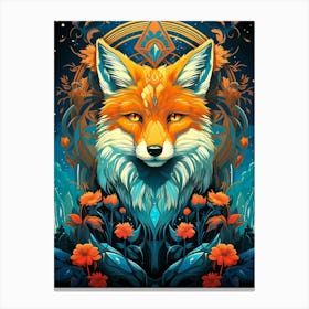 Fox Flow Dreamcatcher Canvas Print