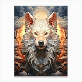 Wolf In The Clouds 1 Canvas Print