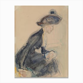 Mrs Anni Lagerborg, 1912 By Magnus Enckell Canvas Print