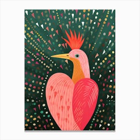 Bird In The Shape Of Heart Line And Geometric Canvas Print