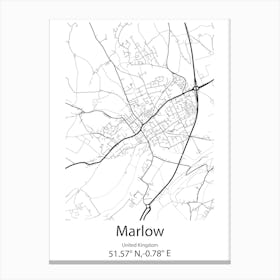 Marlow,United Kingdom Minimalist Map Canvas Print