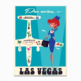 Par Avion Las Vegas Canvas Print