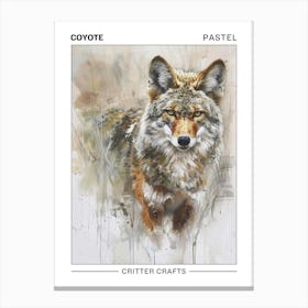 Coyote Pastel Watercolour 4 Poster Stampe su tela