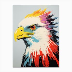 Andy Warhol Style Bird Crested Caracara 1 Canvas Print