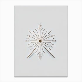 Needle, Snowflakes, Retro Minimal 3 Canvas Print