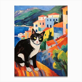 Painting Of A Cat In Budva Montenegro 2 Canvas Print