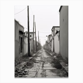 Ostia, Italy, Black And White Photography 3 Canvas Print