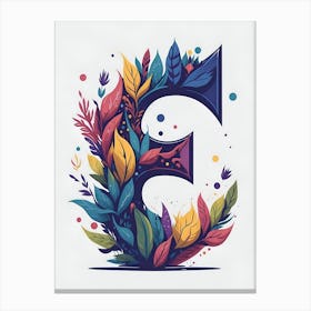 Colorful Letter E Illustration 55 Canvas Print