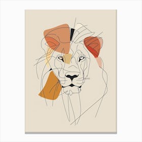 Lion - Boho, Line Art 2 Canvas Print